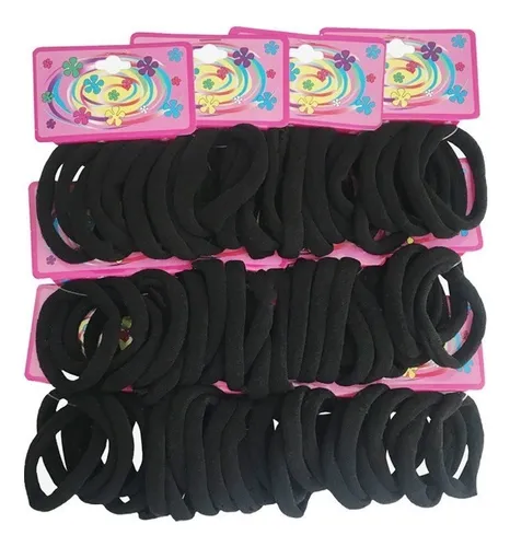 comprar Elástico Rabico Para Cabelo Tipo Meia Pacote 72 Un. Xuxinha Cor Preto Liso