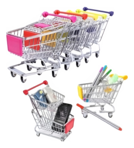 Mini Carro De Supermercado Escala 48:1 Juego Adorno Calidad