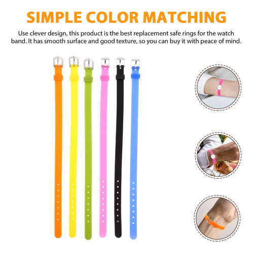 Pulsera De Silicona Colorida De Silicona, 6 Piezas, Para Bri