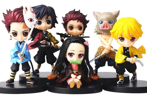 Bonecos Figura De Ação Anime Kimetsu No Yaiba 6pcs