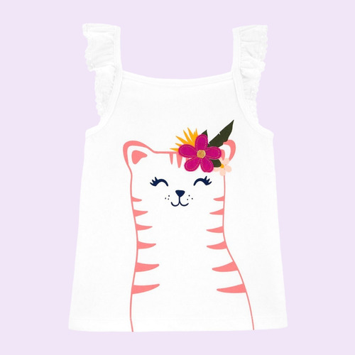 Polera Sin Mangas Niña Carters - Floral Cat