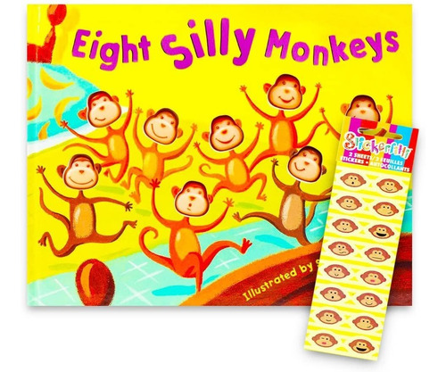 Eight Silly Monkeys - Juego De Libros Para Niños Pequeños Co
