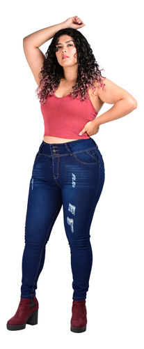 Pantalon Mezclilla Dama Corte Colombiano Talla Extra Es-41