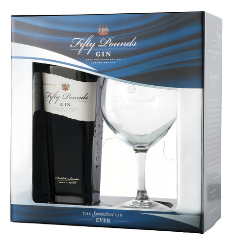 Gin Fifty Pounds 700ml London Dry Ginebra Estuche Y 1 Copa
