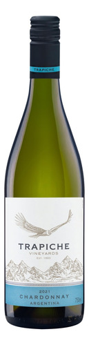 Vinho Chardonnay Trapiche Vineyards 2021 adega Bodegas Trapiche 750 ml em um estojo de madeira