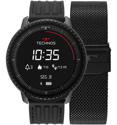 Smartwatch Technos Unissex Connect Id Preto - L5aa/1p