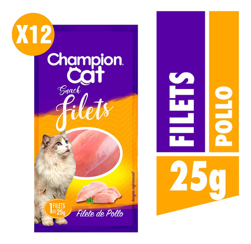 Champion Cat Filets Pollo 12x25g