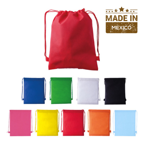 55 Pack Bolsas Ecologicas Tipo Mochila Morral Azul 33x40