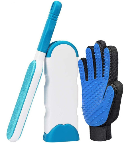 Kit De Guantes Y Cepillo Lumbor37 P/quitar Pelos De Mascotas