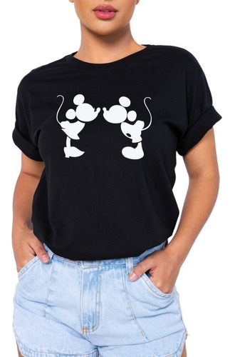Blusa Camiseta Feminina T Shirt - Mickey Minnie - P Ao Gg