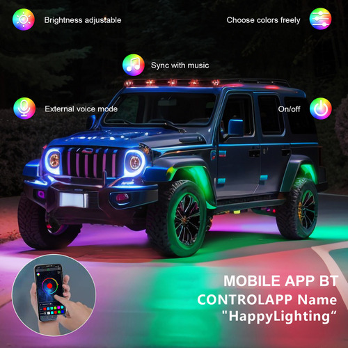 Lámpara De Ambiente For Automóvil, Luces Led, Función Rock