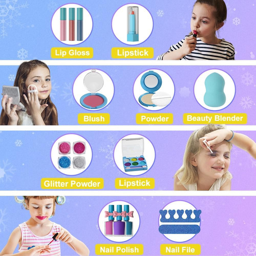 Kit De Maquillaje Para Niñas, Juguetes De Maquillaje Lavable