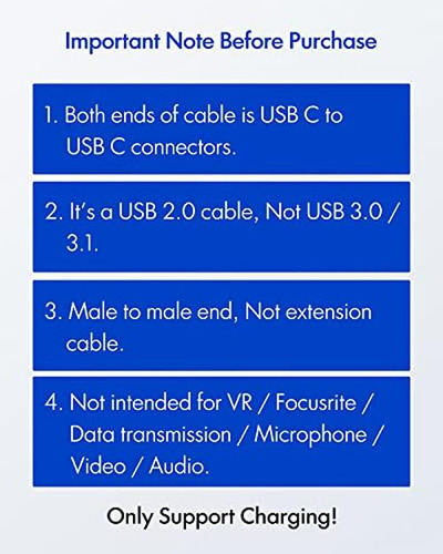Cable Usb C A Usb C De 20 Pies, Cable De Carga Tipo C A C Us