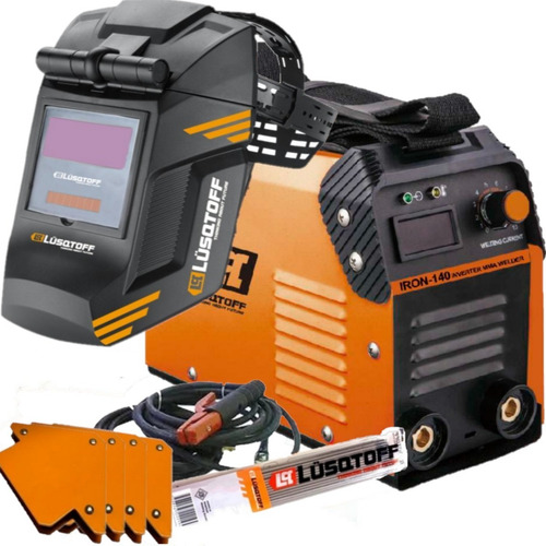 Imagen 1 de 9 de Soldadora Inverter Lusqtoff Iron 140 120 Amp + Careta + 2esc