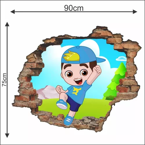 Adesivo Parede Infantil Lucas Neto - Gi Buraco 3d 65x65cm