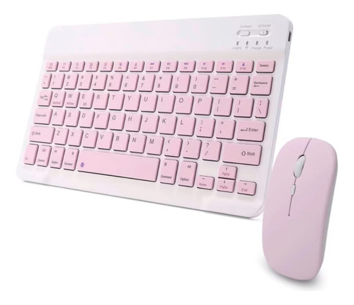 Kit Teclado E Mouse Sem Fio Bluetooth Recarregavel -colorido Aleatorio Aleatorio