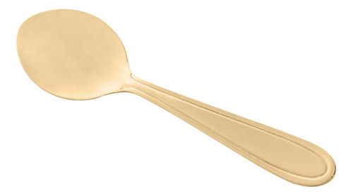 6 Colheres De Sobremesa Lyor Gastro Dourado De Aço Inox 13cm