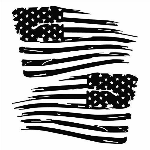 Americana Apenada Bandera Del Vinilo De La Etiqueta (neg