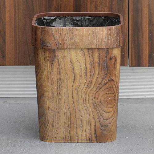Papelera De Grano De Madera Mimético Retro Papelera