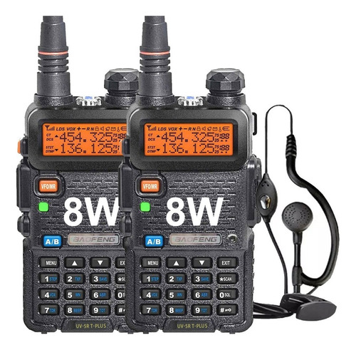 Handy Baofeng Uv5r 8w Bibanda Radio Walkie Talkie De 2 Radios Vhf Uhf Color Negro