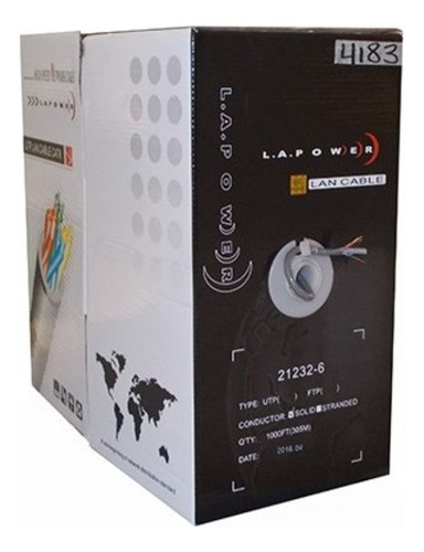 Caja De Cable Utp Cat6 305 Metros Unifilar 30% Cobre