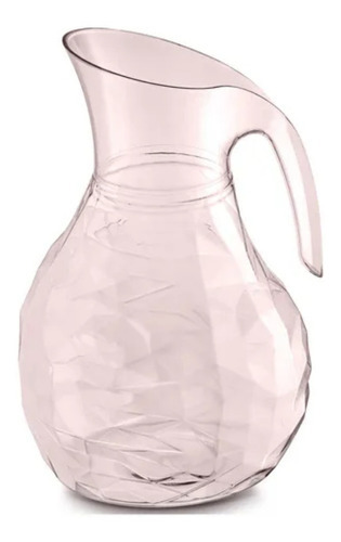 Jarro De Plástico Com Alça 2,3l Jarra Tango Transparente Uz Cor Rosa