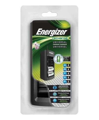 Cargador Energizer Universal De Pilas Aa, Aaa, C, D Y 9v