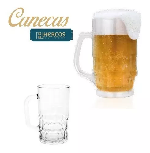 Porcelanas Lu - cod: 77492 - Caneca de Chopp 360 ml de Vidro Super  Resistente