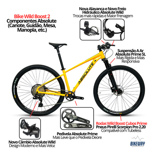 Bicicleta Absolute Wild Boost 2 Comp 12v Suspensão Prime Ar