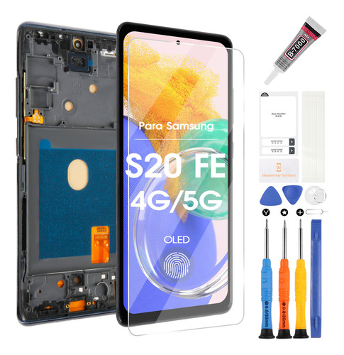 Pantalla táctil LCD de la marca Agcut con marco OLED para Samsung Galaxy S20 Fe 4g 5g SM-G780f, SM-G780g, SM-G781b, SM-G781u, SM-G781w, SM-G781n, SM-G781v