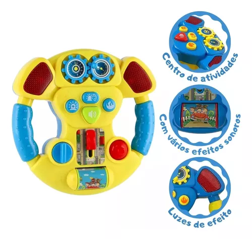 Volante de Brinquedo Infantil com Luzes Sons e Jogo do Carrinho no Shoptime