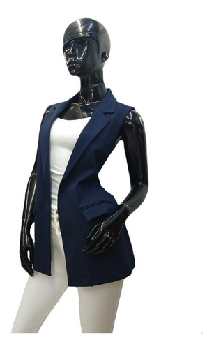 Chaleco Tipo Blazer Largo Para Mujer Casual Formal 