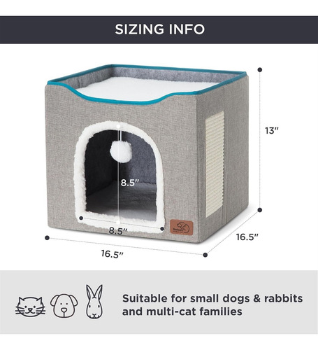Cama Para Gatos,casa Plegable Para Gatos Con Terraza