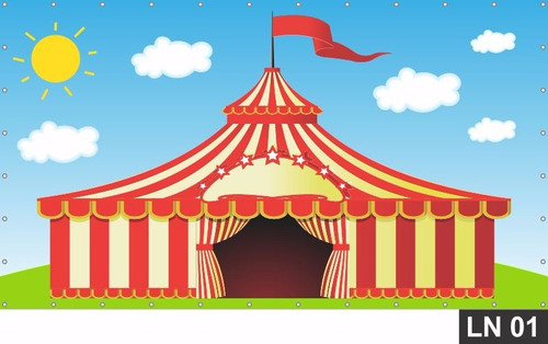 Imagem 1 de 6 de Painel De Festa Aniversário Circo Tenda 5x3m Lona Festa
