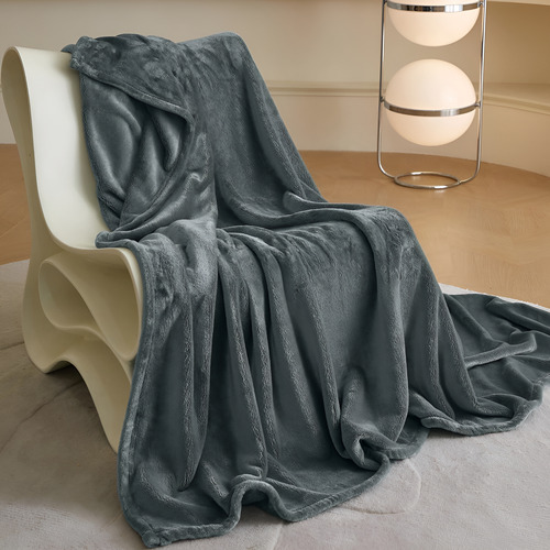 Set Frazada-sabana Para Cama Matrimonial Paquete 2 Productos Gris Oscuro Lisa