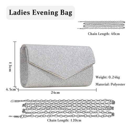 Corios Bolso De Mano Para Mujer Bolso De Noche Con Lentejuel