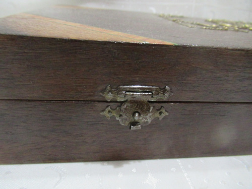 Antiguo Alhajero Caja Madera Marquetería Musa Art Nouveau (Usado)