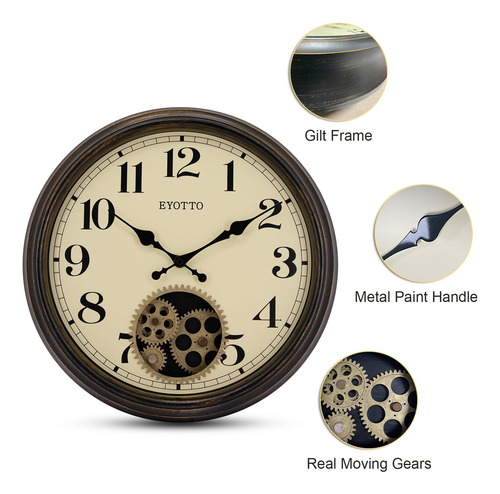 Reloj De Pared Grande Con Engranajes Móviles Reales, Reloj I