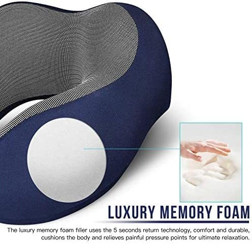 Imagen 4 de 7 de Mlvoc Almohada De Viaje 100% Pura Espuma Viscoelástica Para