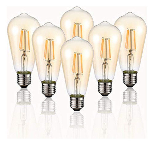 Vintage Edison Led Bulb, 6-pack St58 E26 Base 40 Watt E...