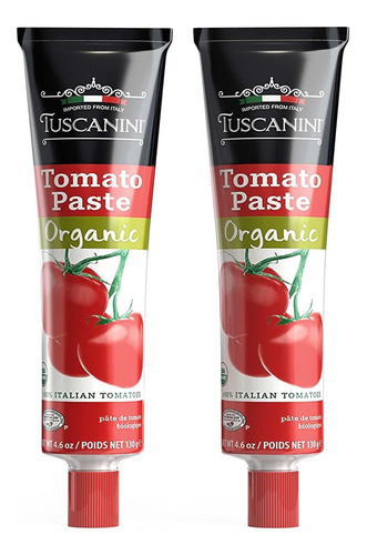 Tuscanini Pasta De Tomate Orgánica Premium En Un Tubo De 4.6