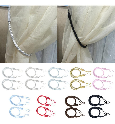 6 Pcs Tiebacks Cordón Para Cortinas