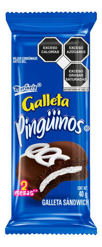 5 Pzs Marinela Galletas Pinguinos 40gr