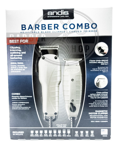 Clipper Cortadora Terminadora Barber Combo Profesional Andis