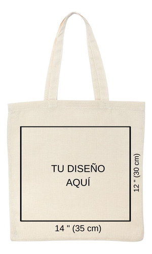 Bolsa Tote Bag Personalizada Tu Diseño Aquí Color Beige Diseño de la tela Liso