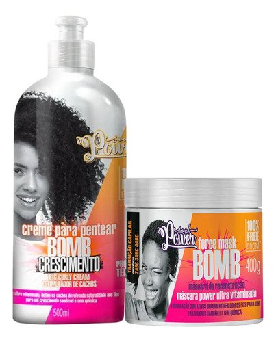 Kit Máscara E Creme De Pentear Soul Power Bomb Curly Cream