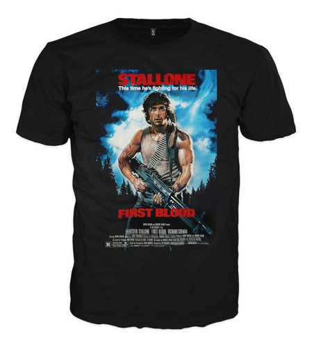 Camiseta Rambo John 80s Peliculas Tela Piel De Durazno