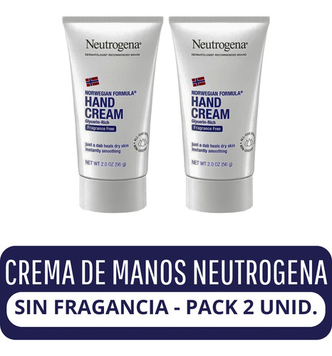 Crema De Manos Neutrogena Fórmula Noruega 56g - Pack 2 Unid