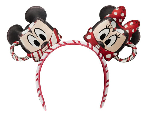 Loungefly Disney Minnie Y Mickey Mouse Hot Cocoa Mini Mochi. Color Blanco Y Rojo