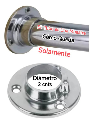 2 Soportes Metálicos Para Pubo De Closet O Cortinas Etc 2cnt